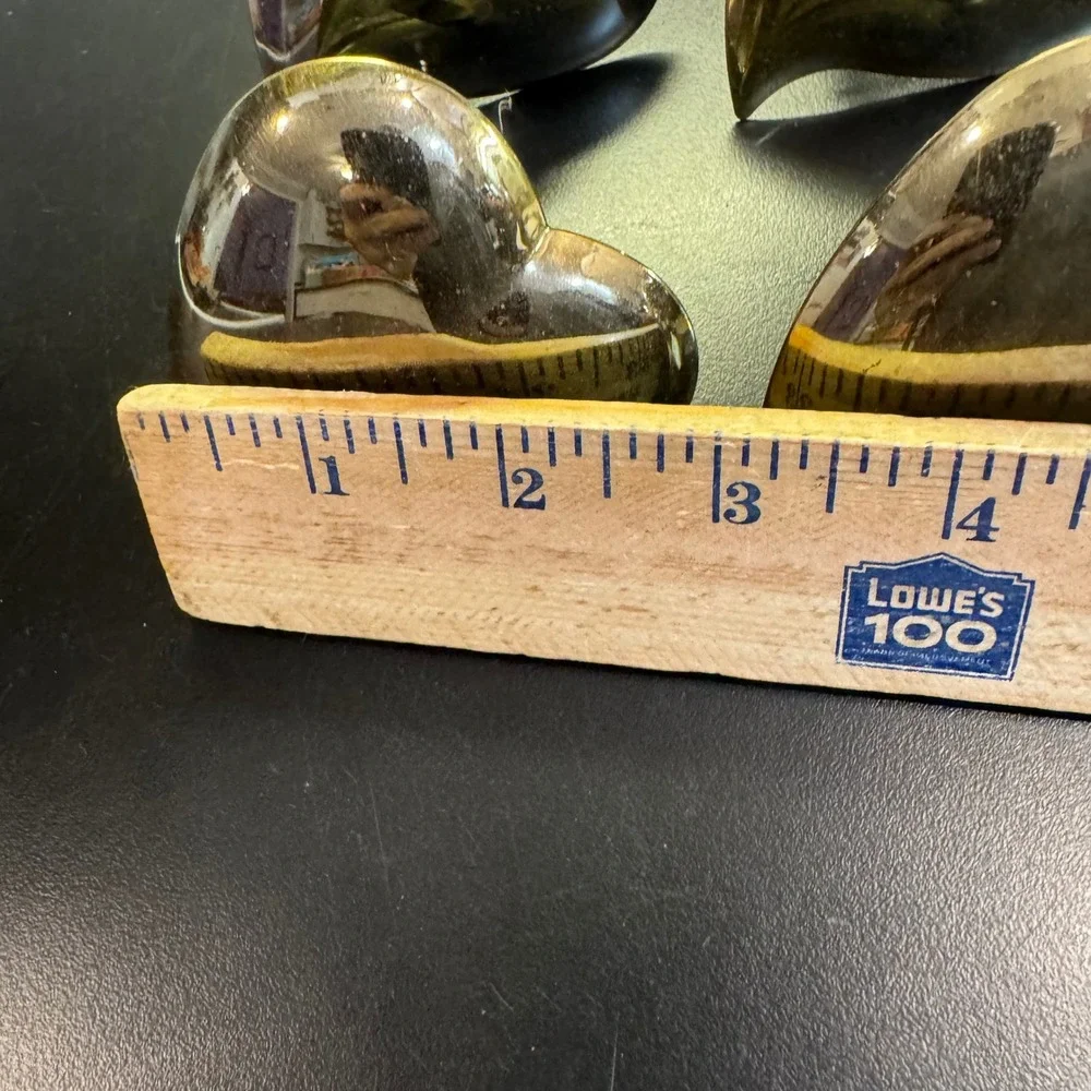 Unbranded Napkin Rings Set of 6 Gold Heart Shaped Polished Metal Romantic Decor